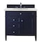 James Martin Vanities Brittany 36in Single Vanity, Victory Blue w/ 3 CM Eternal Jasmine Pearl Quartz Top 650-V36-VBL-3EJP - alternate 1